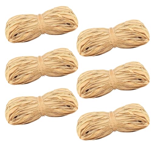 Bast Raffia Bastband, 300g Bastband, Raffia, Bast Raffia, 6 Stück Papierschnur Geschenkbast, Weben, Floristen und Gärtnern, zum Dekorieren von Geschenkkartonagen von FEADBYT