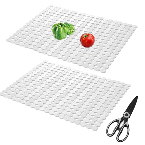 Spülbeckeneinlage, 2 Stück Spülbeckenmatte, 30 x 40 cm Spülmatte, PET Zuschneidbar Spülbeckeneinlage, Abtropfmatte, Blanco Spüle Zubehör, Mit Schere, Für Keramik/Edelstahl Spülen (Transparente) von FEADBYT
