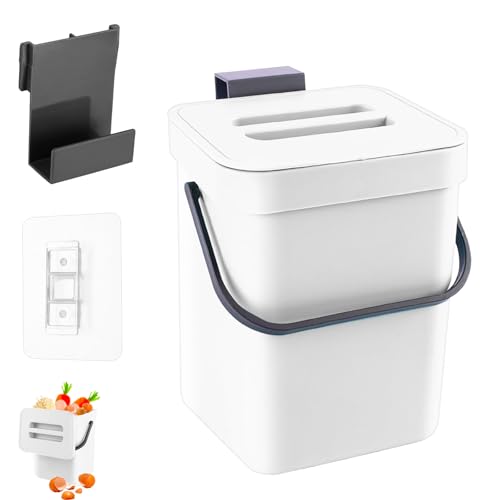 Hängender Mülleimer, 3L Hängend Mülleimer für Arbeitsplatte, 16,1x13x20,5cm Mülleimer für Arbeitsplatte, Wandmontierter Mülleimer, Vollfarbiger Papierkorb, Nicht perforierter Mülleimer mit Deckel Hängender Mülleimer, 3L Hängend Mülleimer für Arbeitsplatte, 16,1x13x20,5cm Mülleimer für Arbeitsplatte, Wandmontierter Mülleimer, Vollfarbiger Papierkorb, Nicht perforierter Mülleimer mit Deckel von FEADBYT