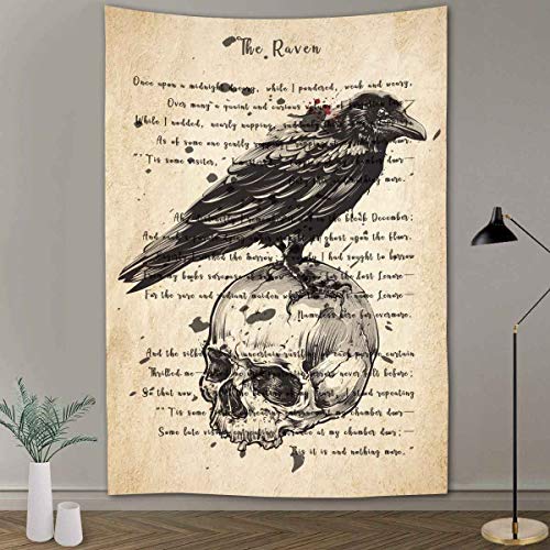 FEASRT The Raven Wandteppich Edgar Allan Poe Hymn Wandbild Decke Gothic Rustikaler Hintergrund Upgrade Polyester Tapisserie 101,6 x 152,4 cm für Wohnzimmer Schlafzimmer Wohnheim Decor GTQQAY1197 FEASRT The Raven Wandteppich Edgar Allan Poe Hymn Wandbild Decke Gothic Rustikaler Hintergrund Upgrade Polyester Tapisserie 101,6 x 152,4 cm für Wohnzimmer Schlafzimmer Wohnheim Decor GTQQAY1197 von FEASRT