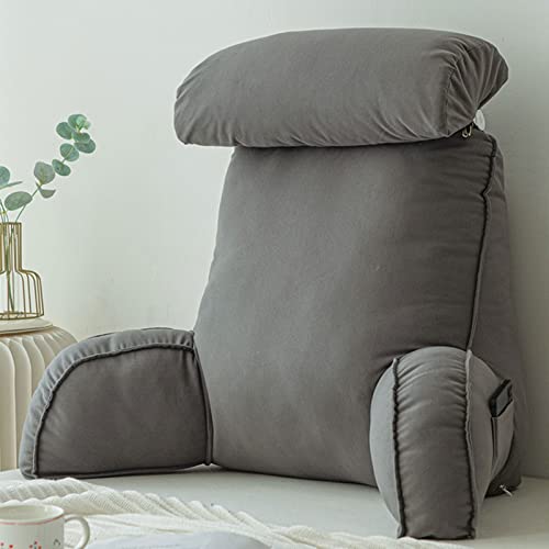 FEAW Lesekissen,Rückenkissen,Lendenkissen mit Armlehnen,Keilkissen für Bett,Bequeme Und Ergonomische Sitzhaltung,Ideal als Rückenstütze Beim Lesen von FEAW