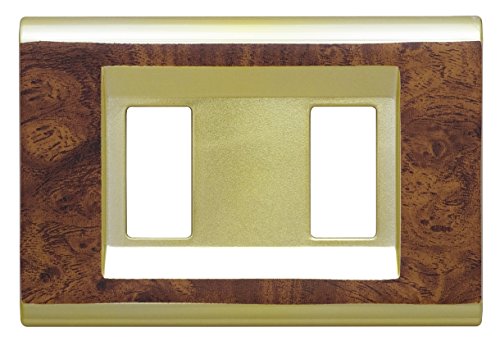 Feb 2582/RO Plaque Click A 2 Module, Wurzelholz/Gold von FEB