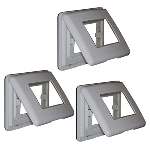 Set mit 3 Abdeckungen Universal 3M für den Außenbereich IP55 Grau von FEB