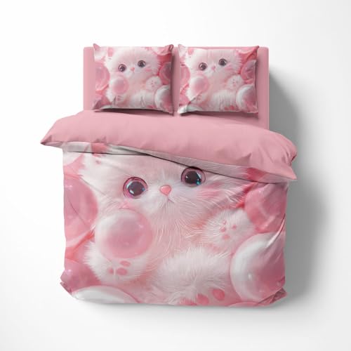 FEBE 3D Bettwäsche Kätzchen Bettbezug-Set 135x200 + Kissenbezug 80x80 cm Wendebettwäsche 2 Teilig mit Reißveschluss FEBE 3D Bettwäsche Kätzchen Bettbezug-Set 135x200 + Kissenbezug 80x80 cm Wendebettwäsche 2 Teilig mit Reißveschluss von FEBE