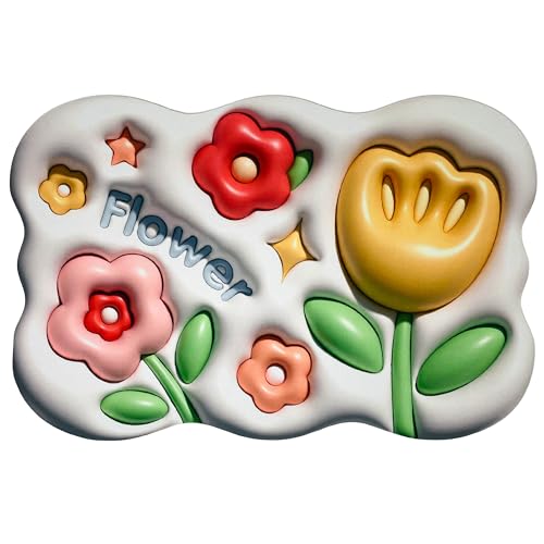 FEBE Badematte 3D Anime Blumen Badezimmermatte rutschfest Superabsorbierenden Badvorleger Badezimmerteppich 58x38 cm Bathroom Mat von FEBE