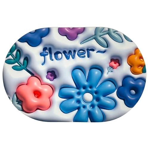 FEBE Badematte rund 3D Anime Blumen Badezimmermatte rutschfest Superabsorbierenden Badvorleger Badezimmerteppich 58x38 cm Bathroom Mat von FEBE