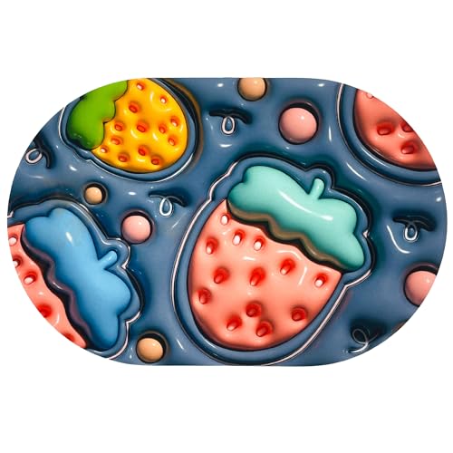 FEBE Badematte rund 3D Anime Erdbeeren Badezimmermatte rutschfest Superabsorbierenden Badvorleger Badezimmerteppich 58x38 cm Bathroom Mat von FEBE