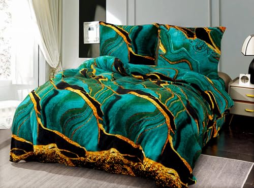 FEBE Bettwäsche Malachit Bettbezug-Set 135x200 + Kissenbezug 2 Teilig mit Reißveschluss von FEBE