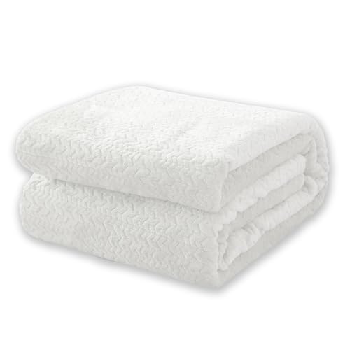 Kuscheldecke 160x200 cm Wolke Weiß Flauschig Tagesdecke Fleecedecke Flanell Decke Sofadecke Für Couch Wohndecke Wendedecke als Sofaüberwurf oder Wohnzimmerdecke von FEBE