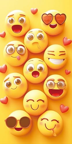FEBE Strandtuch XXL 100x180 cm Emoji 3D Badetuch Groß 100% Mikrofaser Handtuch Stranddecke Sommer-Handtücher von FEBE