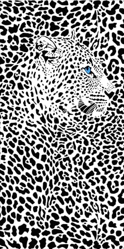 FEBE Strandtuch XXL 100x180 cm Weißer Panther Badetuch Groß 100% Mikrofaser Handtuch Stranddecke Sommer-Handtücher FEBE Strandtuch XXL 100x180 cm Weißer Panther Badetuch Groß 100% Mikrofaser Handtuch Stranddecke Sommer-Handtücher von FEBE