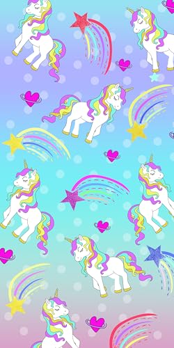 FEBE Strandtuch XXL Unicorn 100x180 cm Badetuch Groß 100% Mikrofaser Handtuch Stranddecke Sommer-Handtücher von FEBE