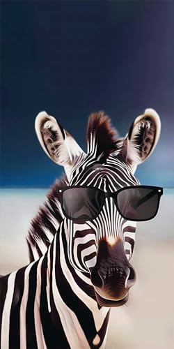 FEBE Strandtuch XXL Zebra 100x180 cm Badetuch Groß 100% Mikrofaser Handtuch Stranddecke Sommer-Handtücher von FEBE