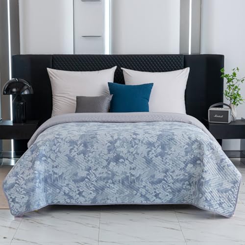 FEBE Tagesdecke Bettüberwurf 240x220 cm Blumen/Grau Überwurfdecke Sofadecke Sofaüberwurf Flauschig Mikrofaser Zimmer Deko Throw Blanket FEBE Tagesdecke Bettüberwurf 240x220 cm Blumen/Grau Überwurfdecke Sofadecke Sofaüberwurf Flauschig Mikrofaser Zimmer Deko Throw Blanket von FEBE