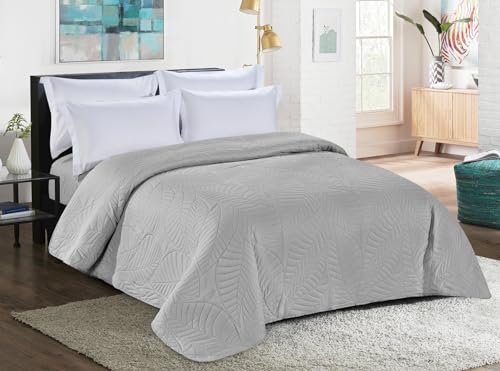 FEBE Tagesdecke Bettüberwurf Grau 200 X 220 cm Überwurfdecke Sofadecke Sofaüberwurf Flauschig Mikrofaser Zimmer Deko Throw Blanket von FEBE