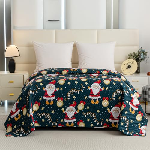 FEBE Tagesdecke Weihnachts Nikolau Bettüberwurf 240x200 cm Überwurfdecke Sofadecke Sofaüberwurf Flauschig Mikrofaser Zimmer Deko von FEBE