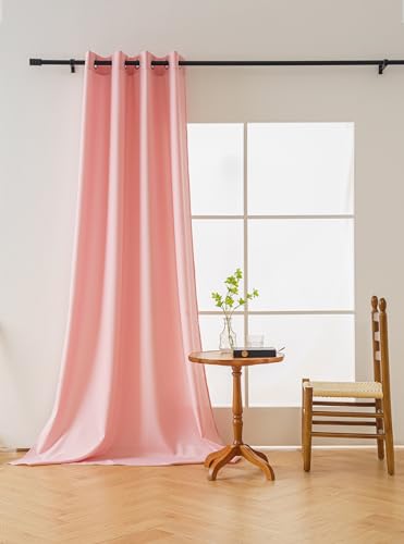 FEBE Verdunkelungsvorhang Blickdicht Rosa 140x250 cm Gardinen mit Ösen Wohnzimmer Schlafzimmer 1 Stück von FEBE