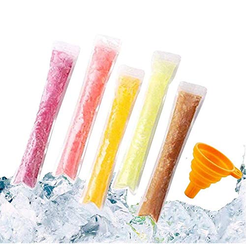 200 Stück Popsicle Taschen Popsicle Taschen Popsicle Formen Beutel BPA-frei Eis Pop Beutel mit einem Trichter für Joghurt, Eisbonbons, Eiscreme, Gastgeschenke von FEBSNOW