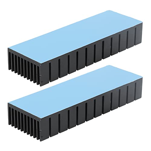 Kühlrippen, Aluminium-Kühlkörper 2 Stück geschlitztes Design 120x40x20mm Hohe Effizienz für elektronische Komponenten für CPU(Mit Kleber) von FEBT