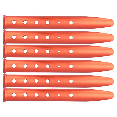 FECAMOS 6PCS Camping Heringe, Duty Aluminium Legierung Zelt-Heringe, 31cm Ultraleicht Heringe Sandheringe Zelthaken, Zeltnägel Stakes FÜR Camping Strand Erdnägel von FECAMOS