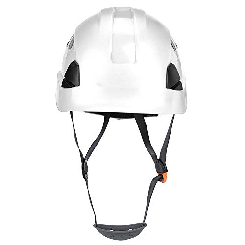 FECAMOS Kletter-Downhill-Helm, Kopf- und Schwanzverstellbarer Höhlenhelm, Belüftungslöcher, Spelunking-Helm für Outdoor-Sportarten(Weiß) von FECAMOS