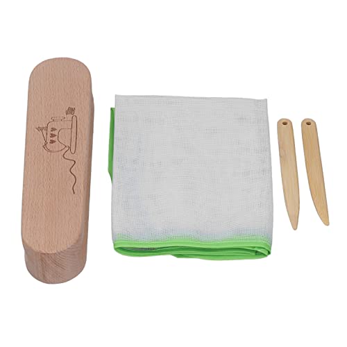 Quilters Clapper, einfache Bedienung Buchen-Bambus-Schneider-Holzklöppel mit Bügelschutznetz zum Sticken für Falten von FECAMOS