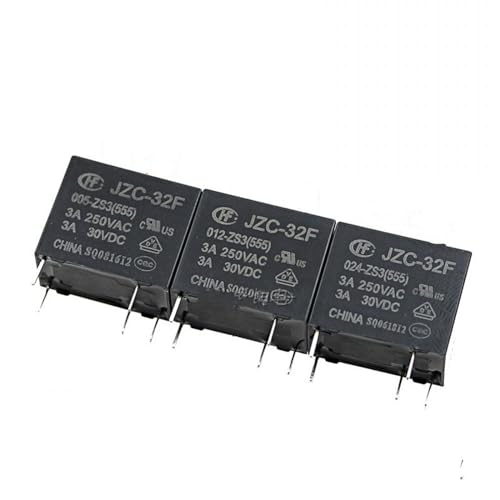 50 Stück Leistungsrelais HF32F JZC-32F-005-ZS3 JZC-32F-009-ZS3 JZC-32F-012-ZS3 JZC-32F-024-ZS3 5PIN 3A EIN Set(5V) von FEDDVJKB
