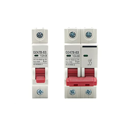 DC12V 24V 48V 36V DC MCB Batterie Auto Protector Mini Circuit Breaker DZ47 DC Positive 1Pcs(2P,6A) von FEDDVJKB