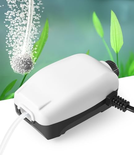 FEDOUR 2W Nano Leiser Aquarium Luftpumpe mit 1 Ausgänge, 168LPH Leistungsstarke Einstellbar Sauerstoffpumpe, Belüfter für 1-150L Aquarien mit Allem Zubehör von FEDOUR