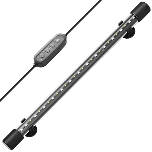 FEDOUR 48CM Aquarium Led Beleuchtung, 24/7-Modus Aquarium LED Licht mit Vollspektrum RGBW LEDs, IP68 Wasserdichte Fisch Tank Lampe mit Dimmen, Timer- und Farbverstellung von FEDOUR