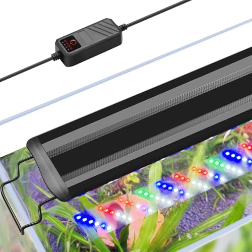 FEDOUR 60-80CM Aquarium LED Beleuchtung, Vollspektrum Aquarium Licht für Pflanzen mit Timer-Funktion, Ausziehbare Metallhalterungen, für Fisch- und Pflanzen Aquarien von FEDOUR