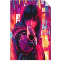 Selbstklebendes Poster – Wandsticker Weiße Blumen in einer Vase in 3D 20x30 cm von FEEBY