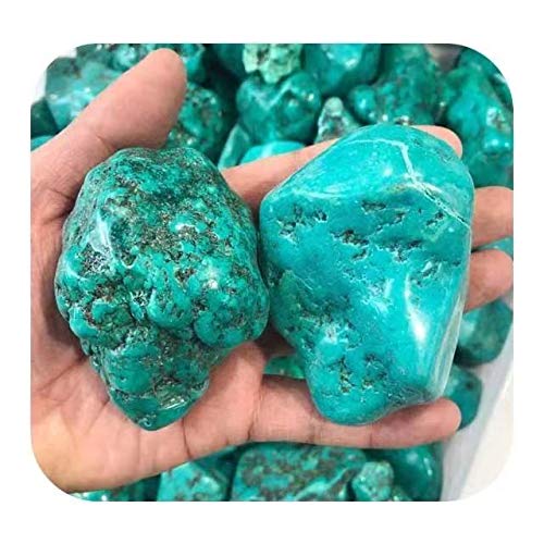 FEECOZ Grüner Türkis-Rohstein-Heilstein, Rohe natürliche Quarzkristalle und Mineralien, 2 Stück natürlicher Glanz von FEECOZ