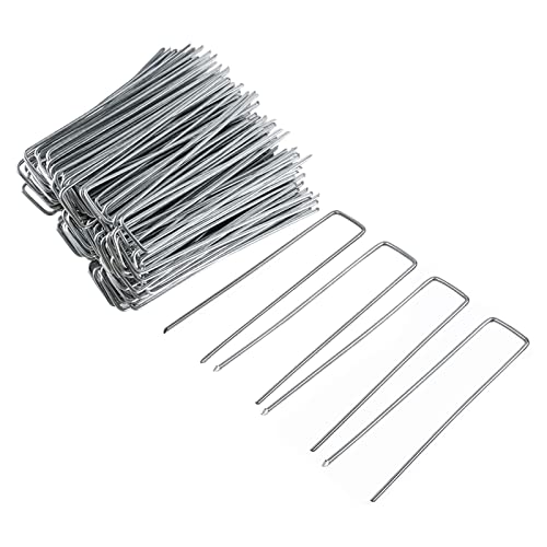 Feed Garden 10 Inch 50 Pack Galvanized Landscape Staples 11 Gauge Anti-Rust Garden Stakes Landscaping Fabric SOD Pins Yard Stakes for Weed Barrier Fabric von FEED GARDEN
