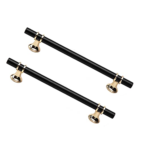 FEEIMOL 2 Stück 160mm Möbelgriffe Schwarz Gold T Stangengriff Türgriffe Schubladengriffe Küchengriffe Schrankgriffe Zinklegierung Griffe für Küchenschränke Inklusive Schrauben von FEEIMOL