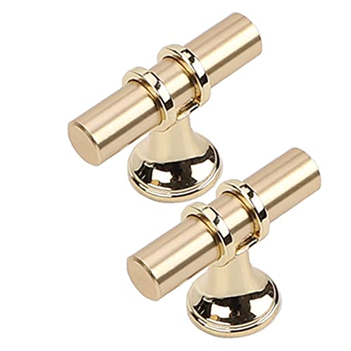 FEEIMOL 2 Stück 50mm Einzelloch Möbelgriffe Gold T Stangengriff Türgriffe Schubladengriffe Küchengriffe Schrankgriffe Zinklegierung Griffe für Küchenschränke Inklusive Schrauben von FEEIMOL