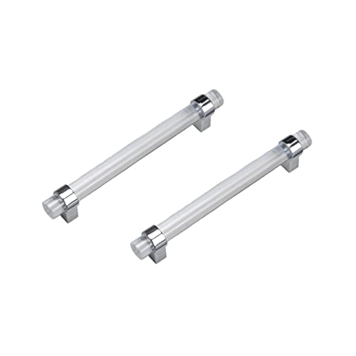 FEEIMOL 2 Stück Acryl Schrankgriffe Transparentes Schubladengriff Möbelknöpfe Küchentürgriffe Modern Stangengriff Türknöpfe Griffe für Küchenschränke Ziehgriff 128mm von FEEIMOL
