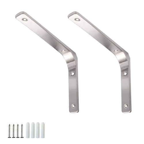FEEIMOL 2 Stück Schwerlast Regalhalterungen Regalwinkel Regalhalter Wandhalterung Winkelträger 90 Grad L-Form Regalhalterung Regalträger Stützen für Eckregal Hölzern Möbel Silber 15x12.5cm von FEEIMOL