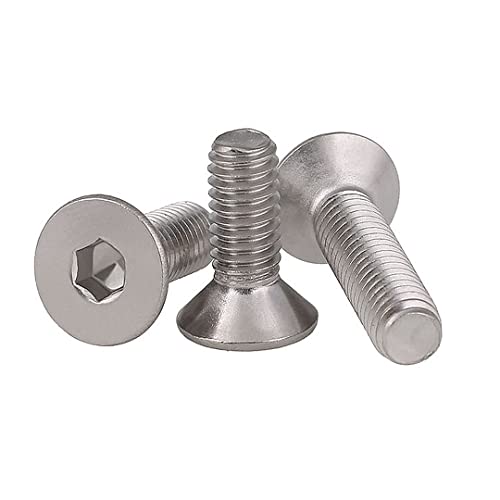 FEEIMOL 304 Edelstahl Senkkopf Maschinenschrauben Flachkopf Innensechskantschrauben M2x16mm (50 Stück) von FEEIMOL