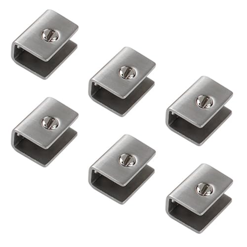FEEIMOL 6 Stück Edelstahl Glashalter Glashalterung Quadratische Glasklemmen Glasregal Clips Spiegelklammern Glas Regalbodenträger für 8mm Dickes Glas und Tafel FEEIMOL 6 Stück Edelstahl Glashalter Glashalterung Quadratische Glasklemmen Glasregal Clips Spiegelklammern Glas Regalbodenträger für 8mm Dickes Glas und Tafel von FEEIMOL