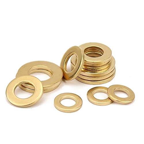 FEEIMOL Flache Unterlegscheiben Messing Kupfer Distanzstücke Befestigungselement M6x25x2.0mm (5 Stück) von FEEIMOL