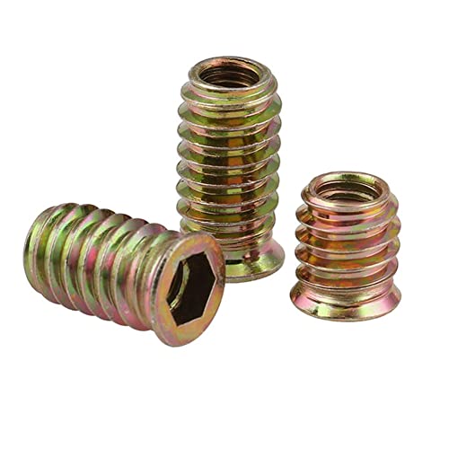 FEEIMOL Gewindeeinsatz Einschraubmutter Möbel Einsatzmutter Innensechskantmuttern M10x30mm (10 Stück) von FEEIMOL