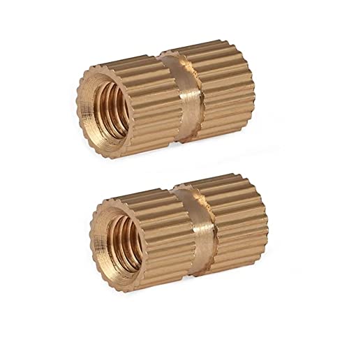 FEEIMOL Gewindeeinsatz Messing Muttern Innengewinde Rändelmuttern M4x6x6mm (40 Stück) von FEEIMOL