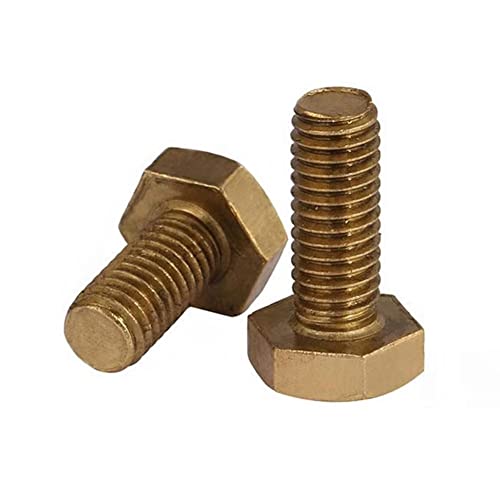 FEEIMOL Messing Sechskantschrauben Vollgewinde Maschinenschrauben M10x25mm (2 Stück) von FEEIMOL