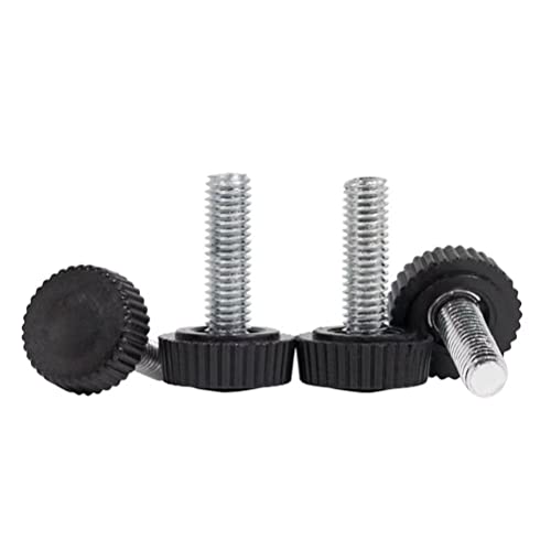 FEEIMOL Rändelschraube Kunststoff Plastik Rundkopf Rändelknopf Flügelschraube Schwarz M4x14mm (50 Stück) von FEEIMOL