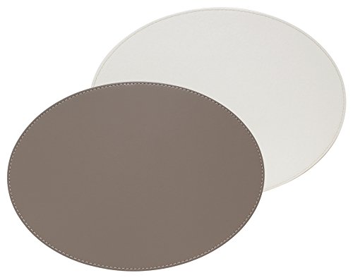 FreeForm DUO oval, taupe/weiß, Kunstleder, Maße: 45 x 34 cm Platzset, One Size von FreeForm