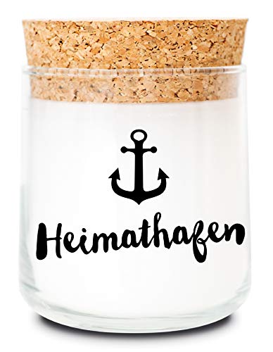 FEEL GOOD CANDLE - Duftkerze im Glas - Kerze und Windlicht als Geschenk für Frauen und zur Deko (Heimathafen, Lemongras) von FEEL GOOD CANDLE