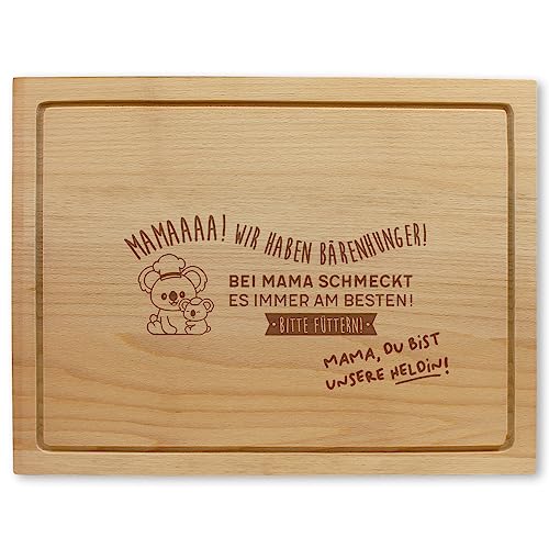 Holzschneidebrett mit Gravur - "Mama, Du Bist Unsere Heldin", ca. 40 x 30 x 2 cm, Made in Austria, Nachhaltige Geschenkidee Holzschneidebrett mit Gravur - "Mama, Du Bist Unsere Heldin", ca. 40 x 30 x 2 cm, Made in Austria, Nachhaltige Geschenkidee von Feel Green