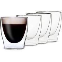 Feelino - duos® Espressotassen Glas 4x80ml, Doppelwandige Gläser Latte Macchiato, Doppelwandige Kaffeegläser, Teegläser, Cappuccino Gläser, Eiskaffee von FEELINO