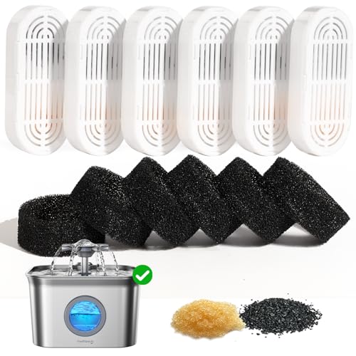 6 Pack Filter & 6 Pack Schwämme Filterersatz für Katzentrinkbrunnen, Katzentrinkbrunnenfilter für 2.8L Edelstahl Katzenbrunnen FN-W22 6 Pack Filter & 6 Pack Schwämme Filterersatz für Katzentrinkbrunnen, Katzentrinkbrunnenfilter für 2.8L Edelstahl Katzenbrunnen FN-W22 von FEELNEEDY